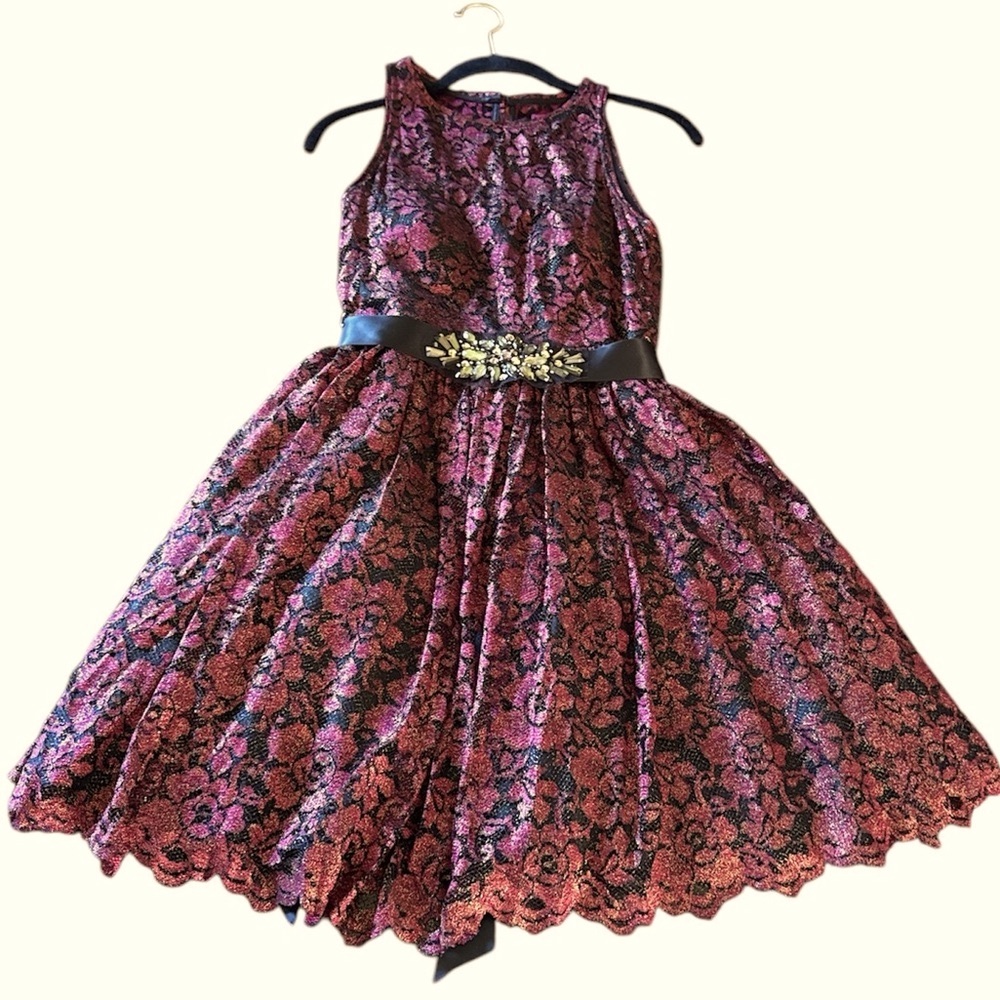 Adrianna Papel Women’s Lace cocktail Dress With Embellished Tie At The Waist …